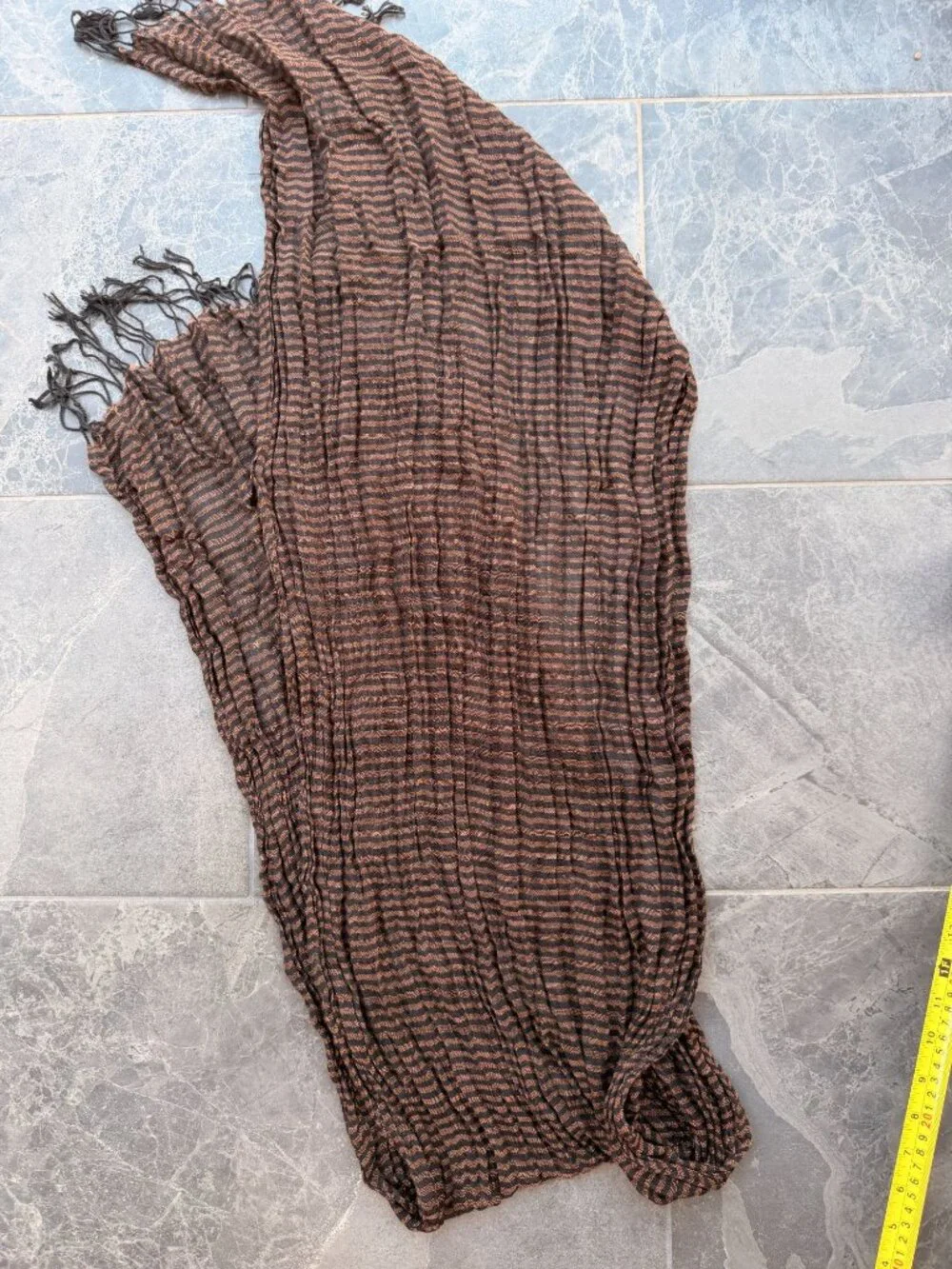 y2k festival brown scarf